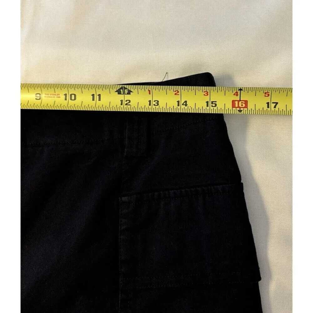 CHICOS Black Utility Cropped Twill Pants Size 8/10 (M) Wide Leg Cargo